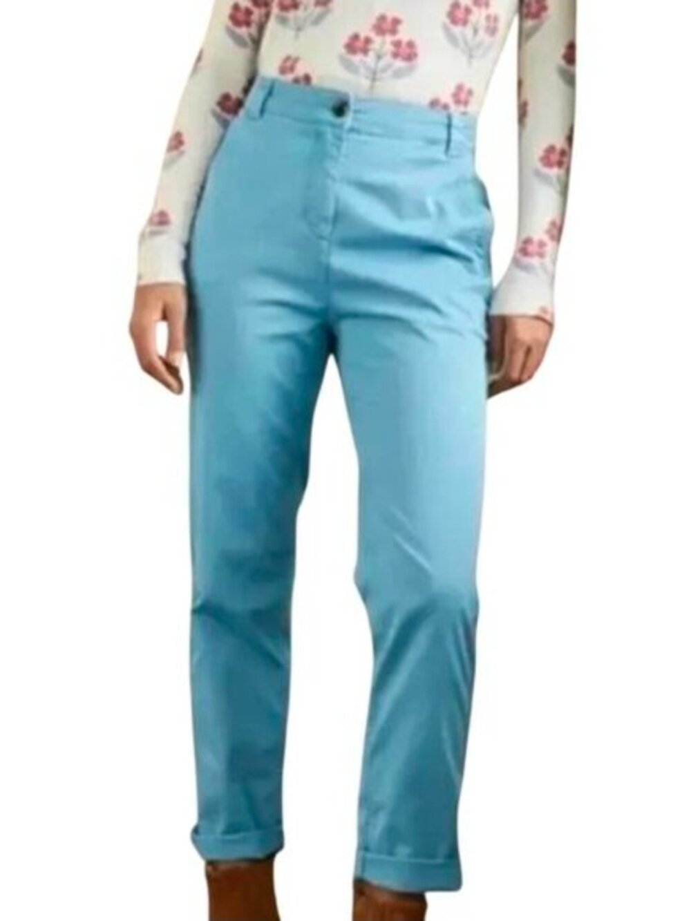 Boden Slim Leg Chino Light Blue Trouser Pants Size 14